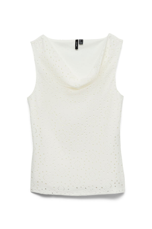Vero Moda Top sin mangas con calados Blanco