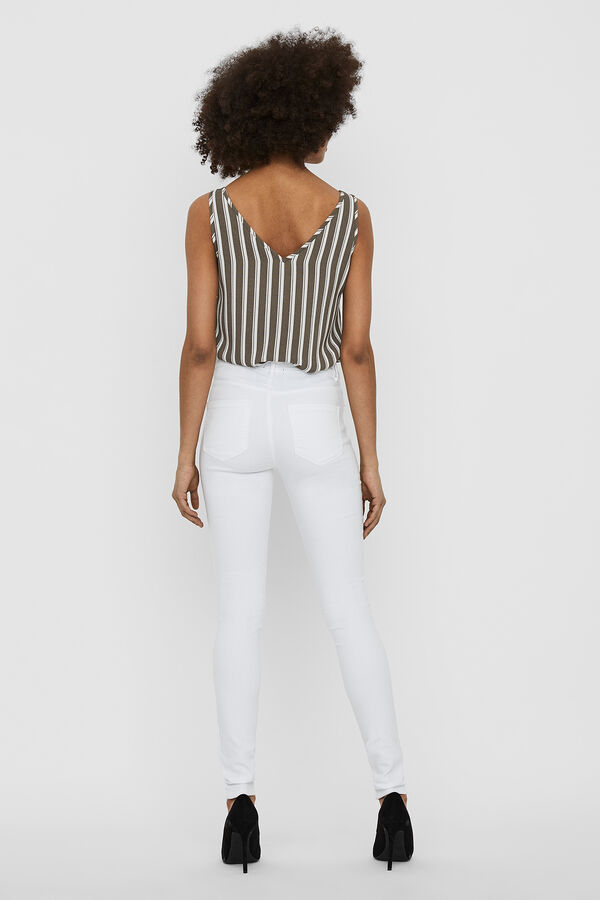 Vero Moda Jeans pitillo tiro alto Blanco