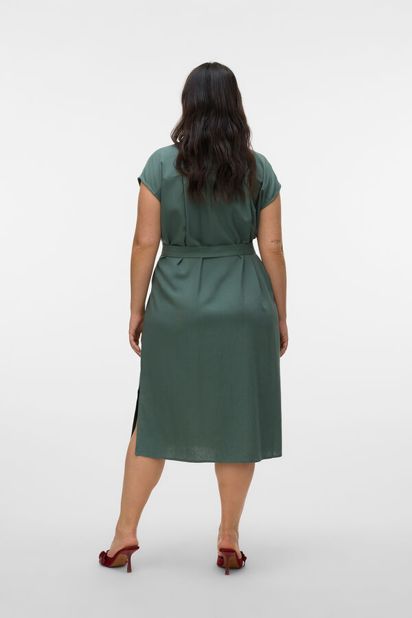 Vero Moda Curve Vestido midi camisero talla grande Verde