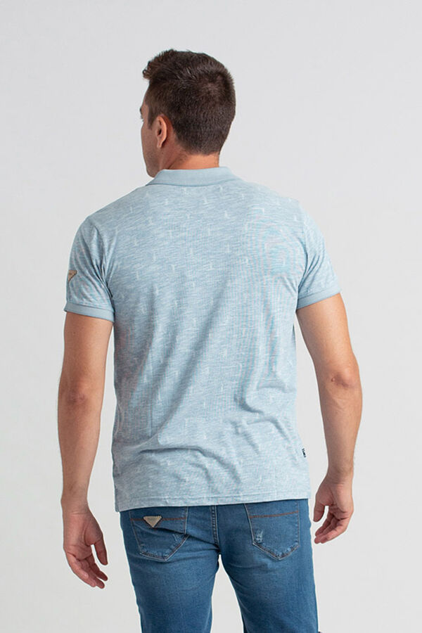 Privata Camisa polo de manga curta "bicicletas" Azul