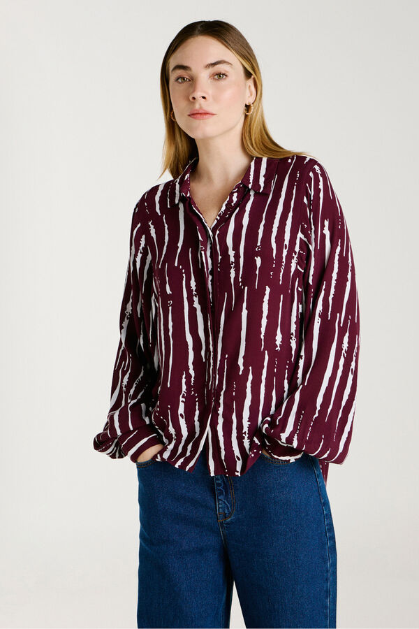 Vila Camisa estampada de viscosa Morado