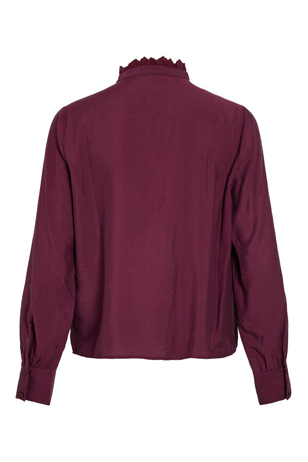Vila Blusa de manga larga con bordado ingl&eacute;s Vino