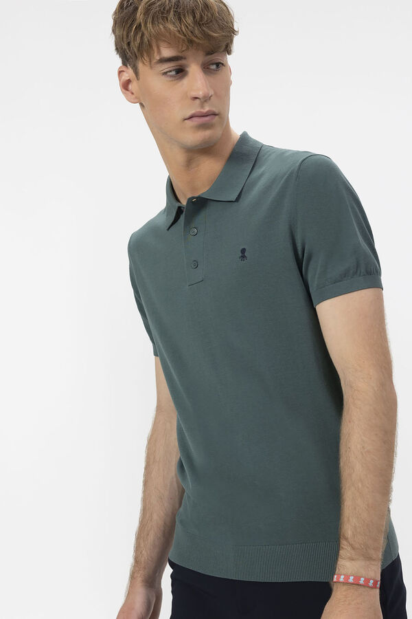 elPulpo Polo de punto crepe b&aacute;sica Verde