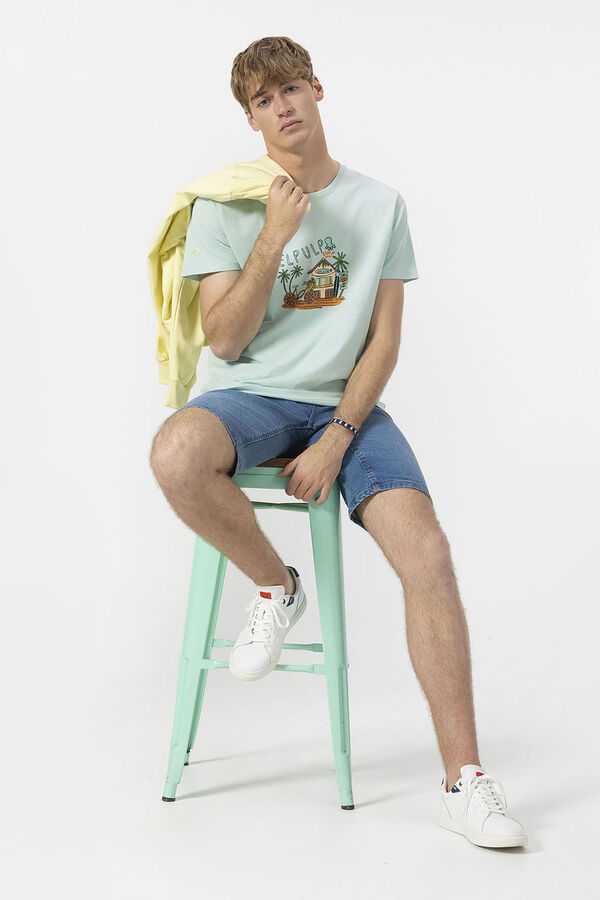 elPulpo Camiseta estampado Beach House Turquesa
