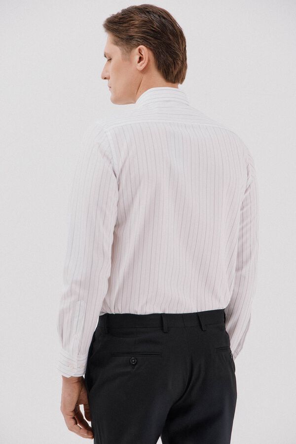 Cortefiel Camisa vestir rayas algod&oacute;n tencel Blanco