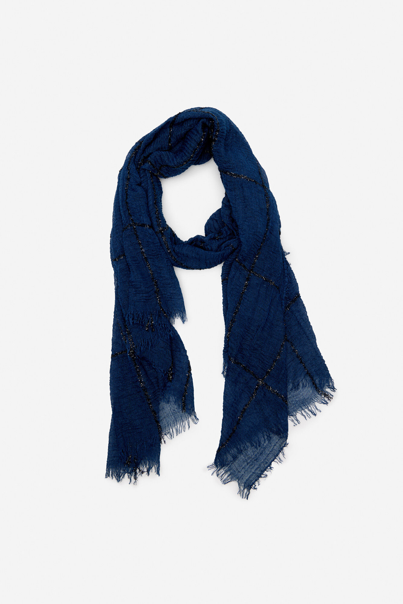 Cortefiel Len&ccedil;o de seda xadrez lurex