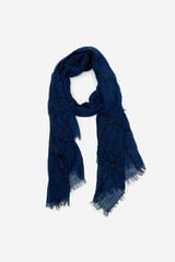 Cortefiel Len&ccedil;o de seda xadrez lurex Azul