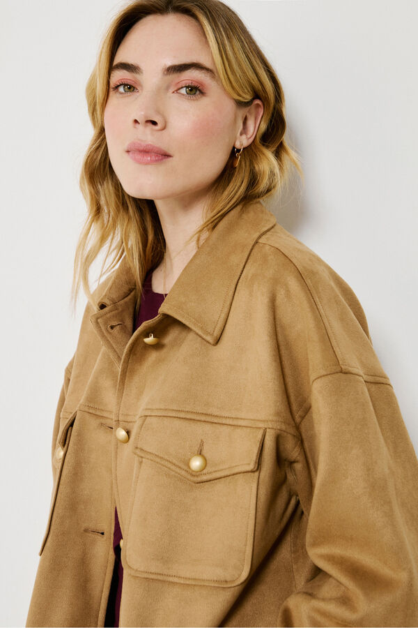 Vila Chaqueta de antelina abotonada Camel