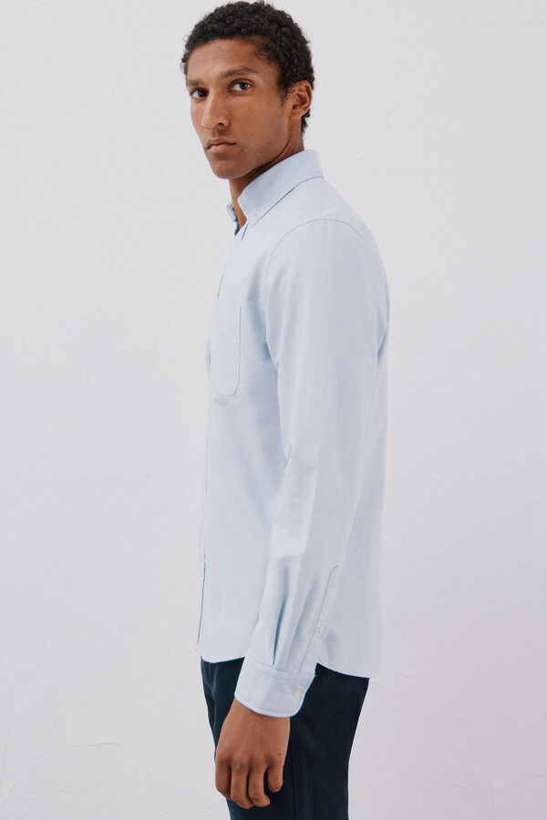 Cortefiel Camisa oxford lisa Azul