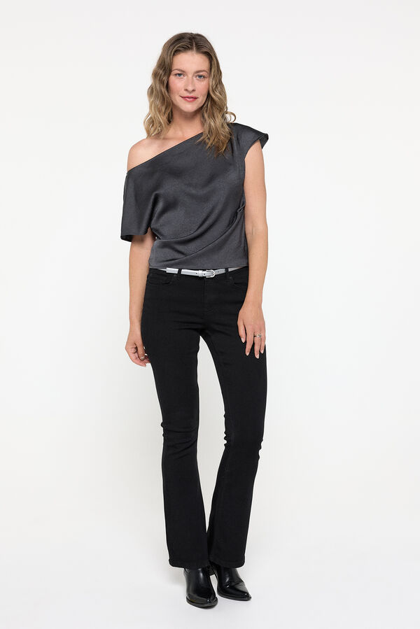 Vero Moda Top asimetrico Gris oscuro