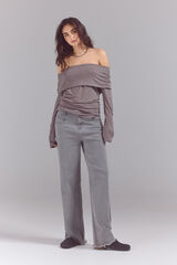 Slowlove Top sem ombros Castanho