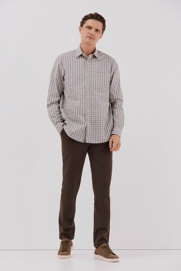 Cortefiel Camisa xadrez popelina Azul