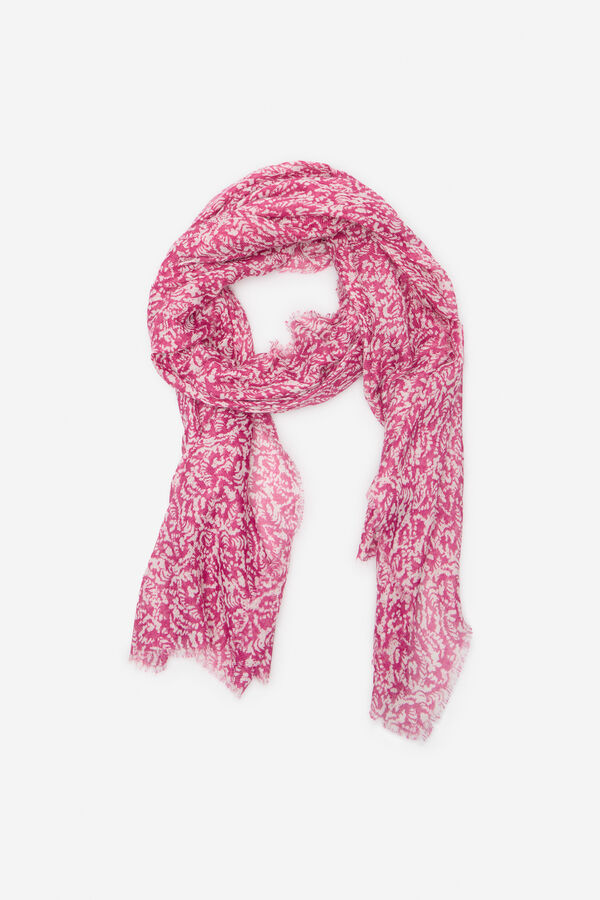 Cortefiel Fular estampado ramas Rosa