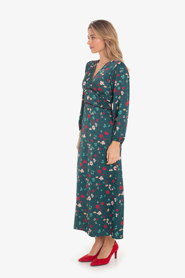 Cupl&eacute; Vestido con estampado asi&aacute;tico Multicolor