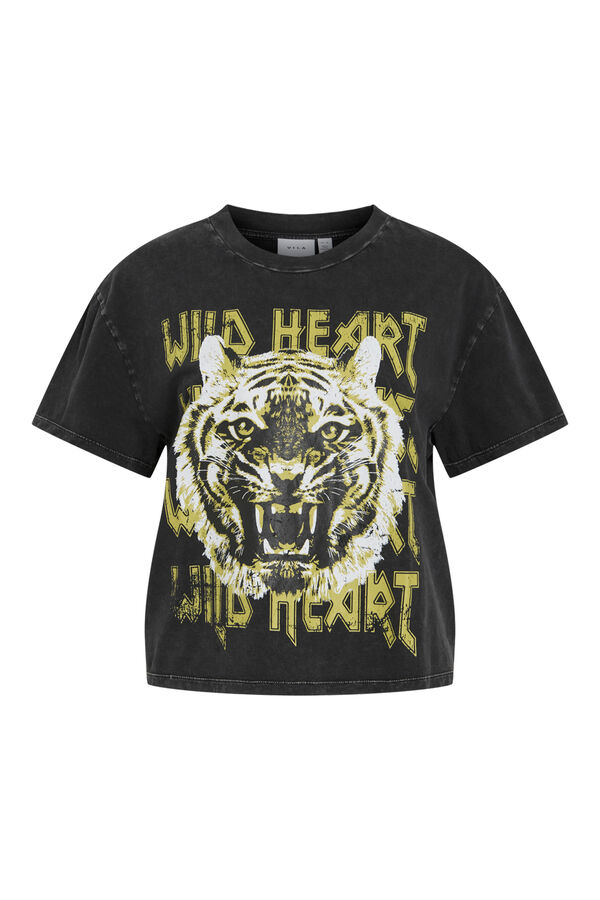 Vila Camiseta manga curta de algod&atilde;o org&acirc;nico Preto