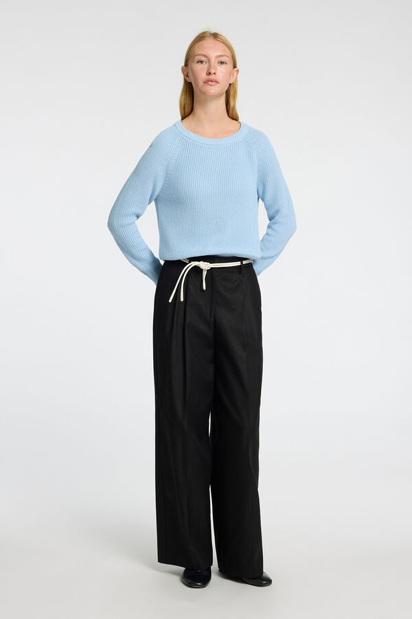 Selected Femme Jersey canal&eacute; 100% algod&oacute;n org&aacute;nico Azul