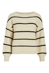 Vila Su&eacute;ter riscas com gola canoa Cinzento