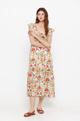 Cortefiel Vestido estampagem floral Multicolorido