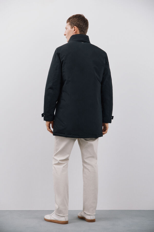 Cortefiel Impermeable con desmontable Negro