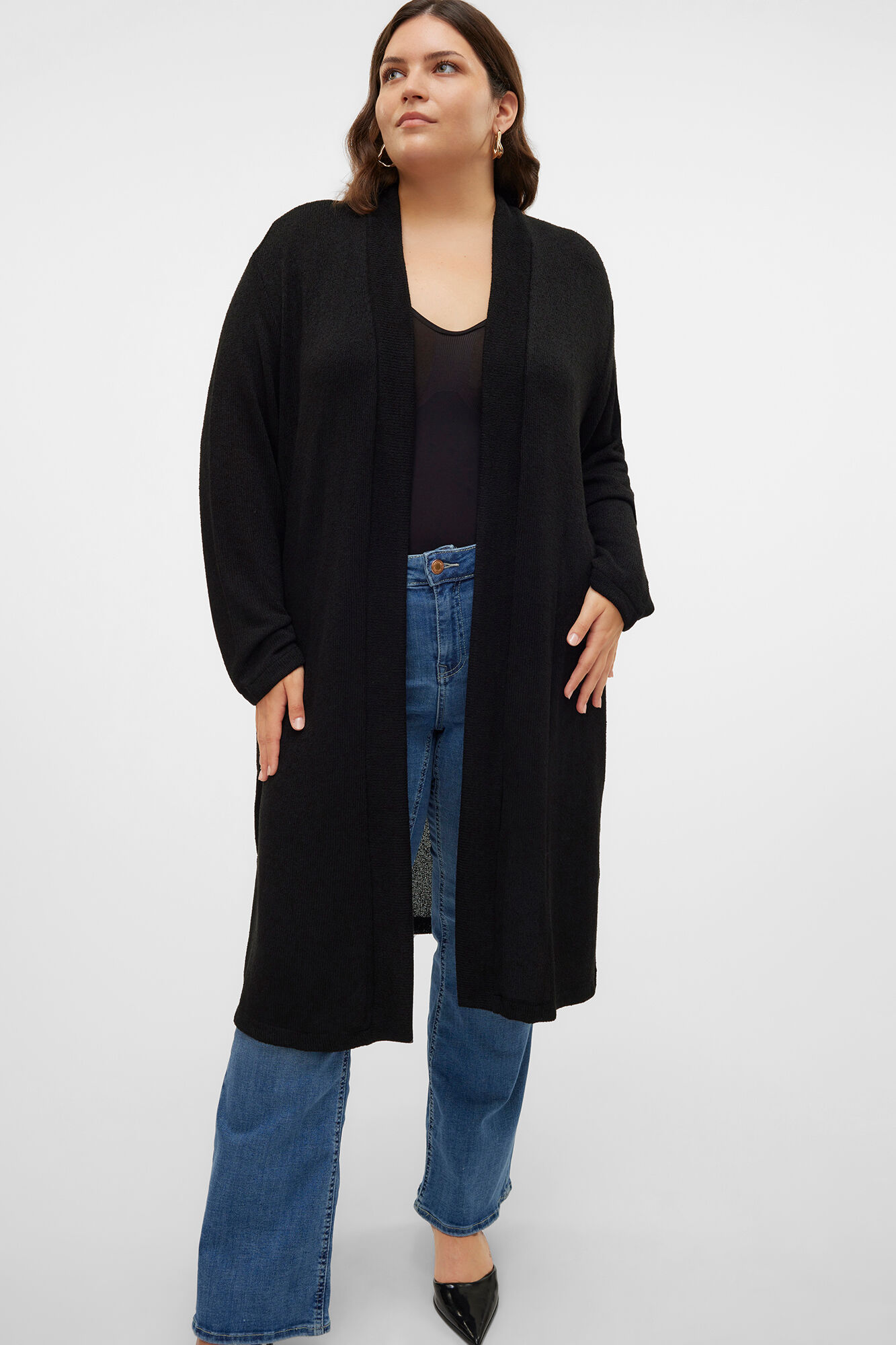 Vero Moda Curve C&aacute;rdigan 3/4 abierto talla grande