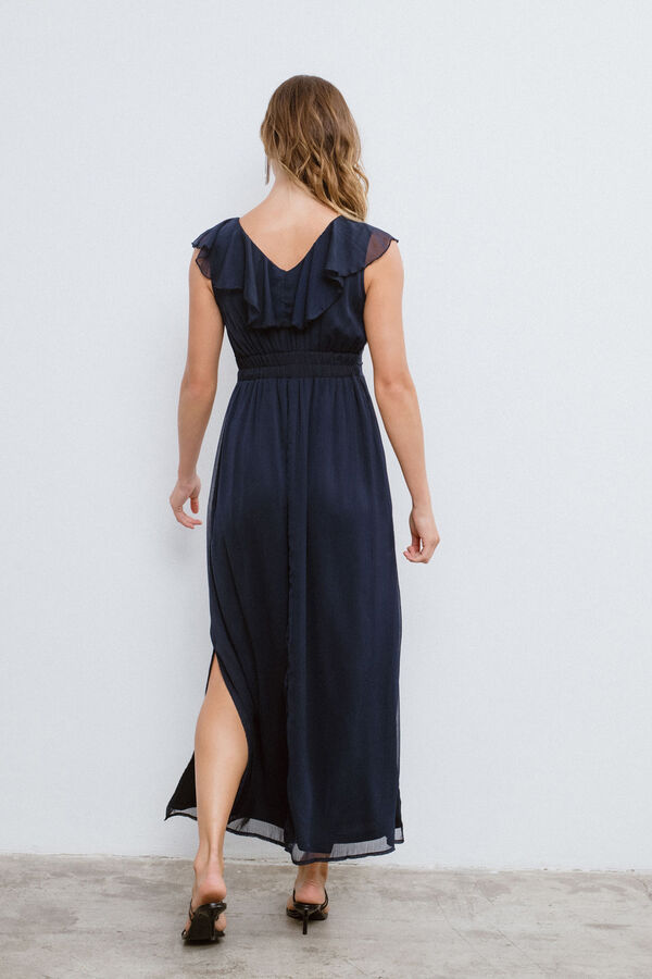 Vila Vestido de festa longo em chiffon Azul