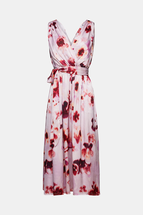 Esprit Vestido largo estampado floral plisado Multicolor