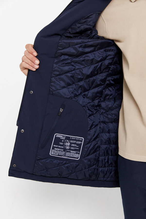 Cortefiel Impermeable con capucha Azul marino