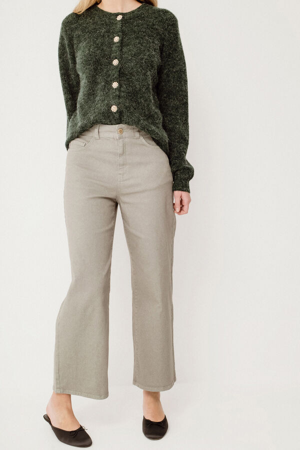 Vila Pantal&oacute;n vaquero ancho 7/8 Gris