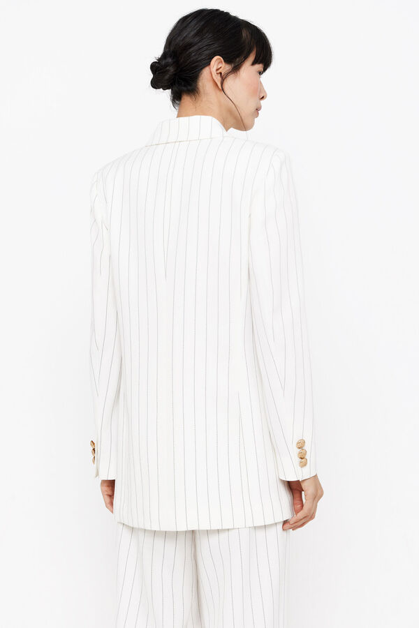 Cortefiel Blazer raya diplom&aacute;tica Blanco