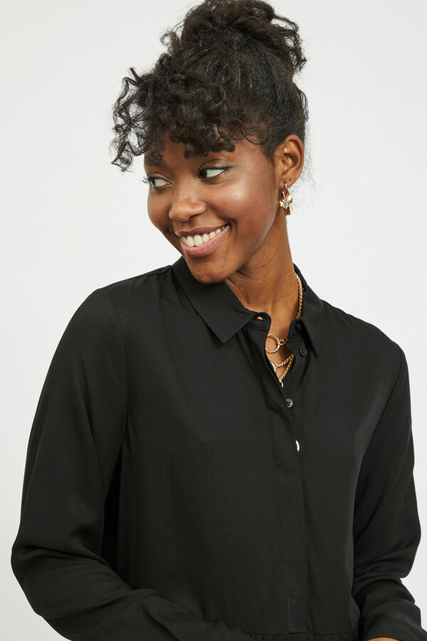 Vila Vestido curto camiseiro Preto