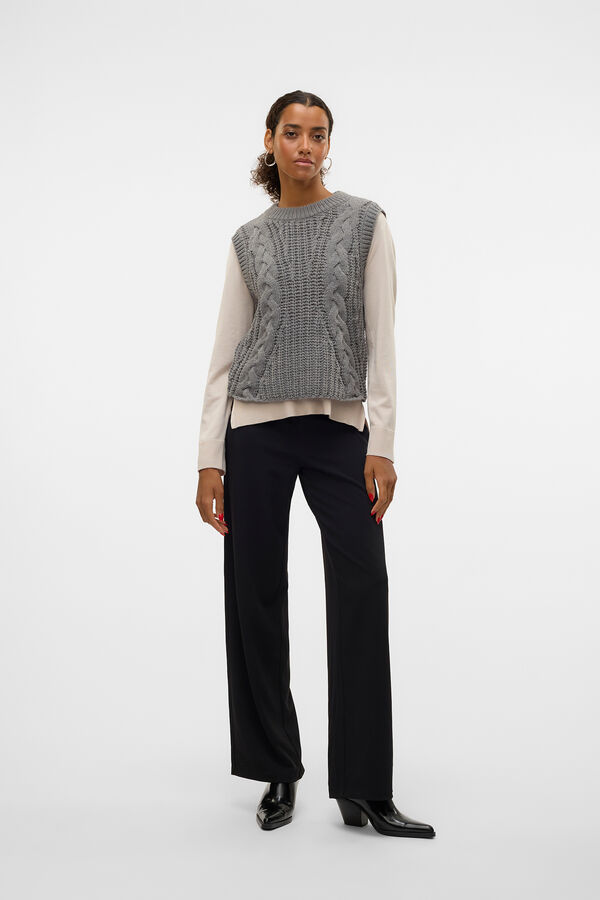 Vero Moda Chaleco de punto de mujer de lana Gris