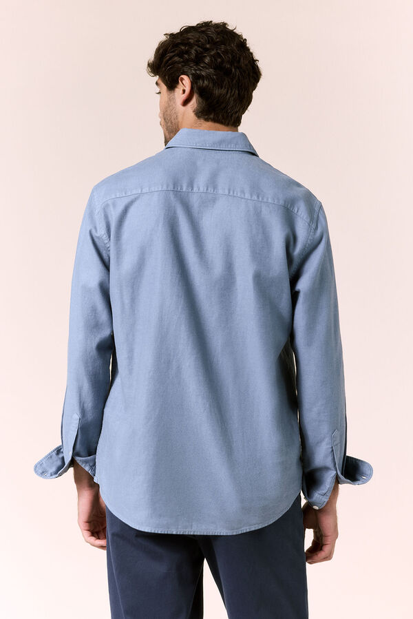 OOTO Camisa lisa fluida Azul