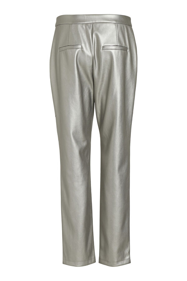 Vila Pantalón largo efecto piel Gris