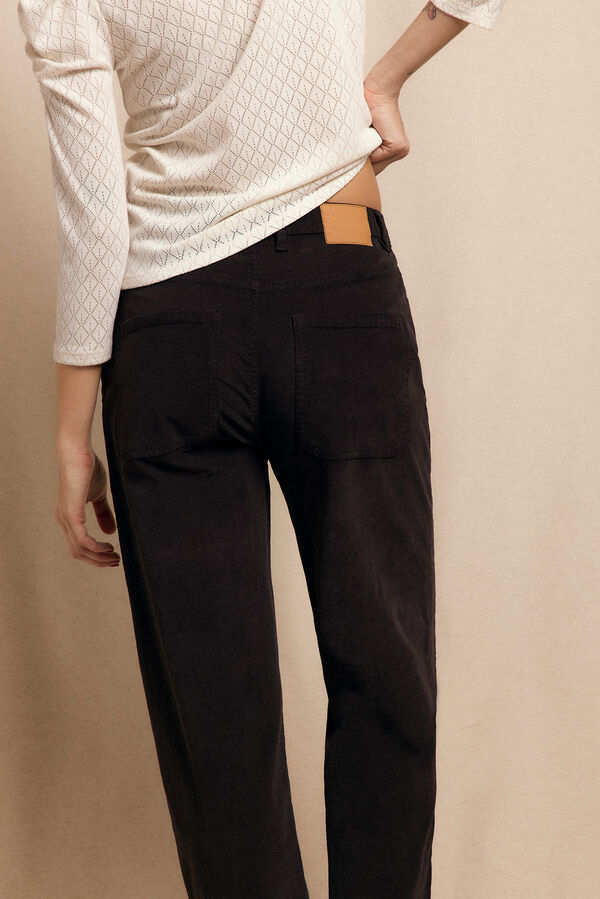 Slowlove Cal&ccedil;as de veludo cotel&ecirc; Castanho