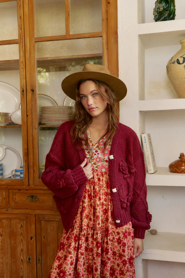 Jaase C&aacute;rdigan de punto Vino