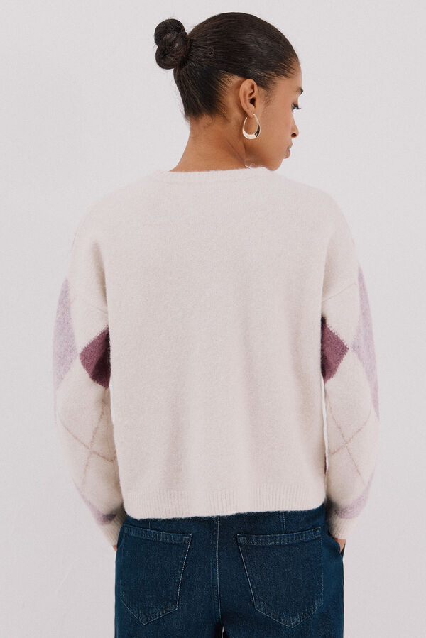 Cortefiel Jersey punto rombos Lila