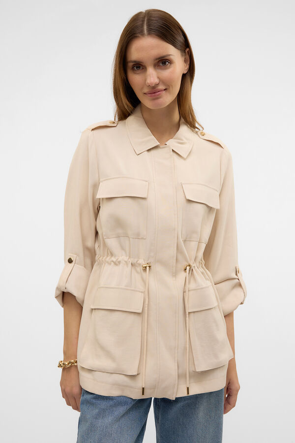 Vero Moda Chaqueta de manga larga con bolsillos frontales Gris