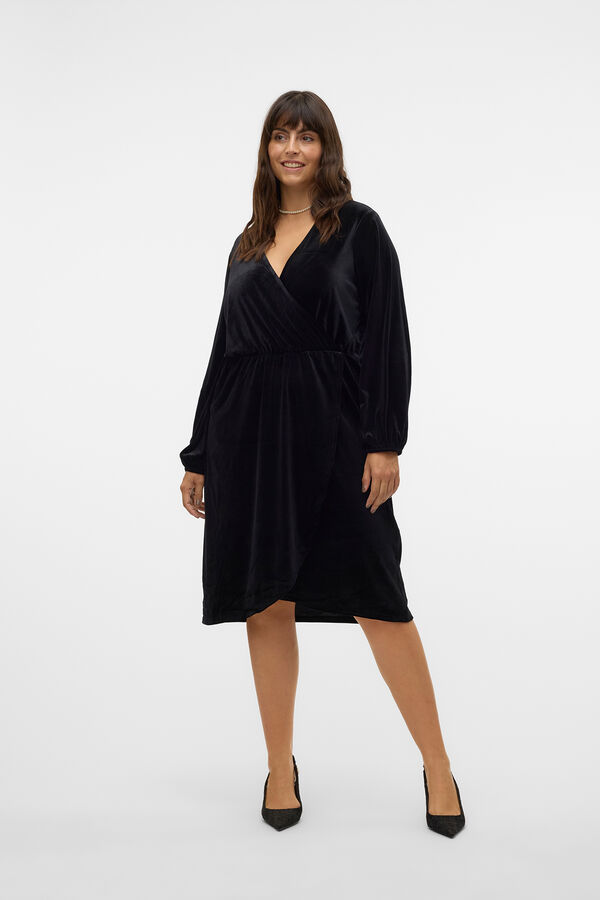 Vero Moda Curve Vestido terciopelo talla grande Negro