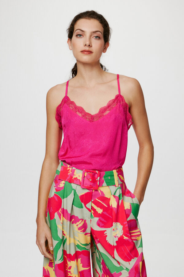 Vila Pantal&oacute;n ancho de vestir estampado Verde