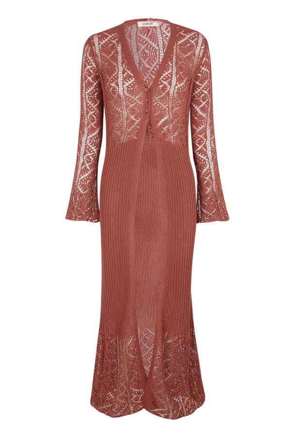 Slowlove Chaqueta punto larga Marr&oacute;n