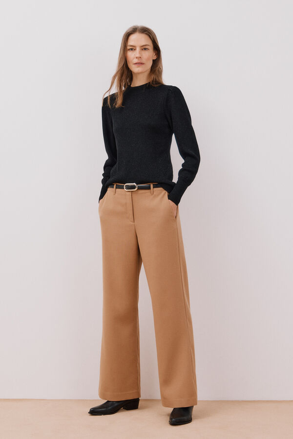 Cortefiel Jersey punto metalizado Negro