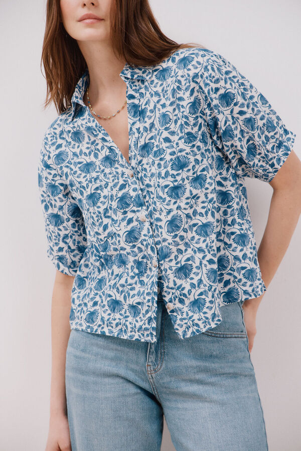 Cortefiel Camisa estampada Estampado blanco