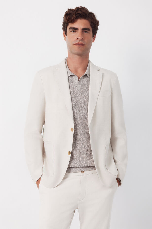 Cortefiel Blazer linho Tostado