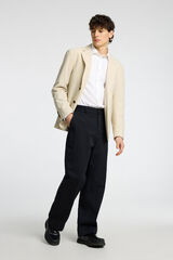 Selected Blazer riscas seersucker Tostado