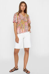 Slowlove Top manga curta estampado Multicolorido