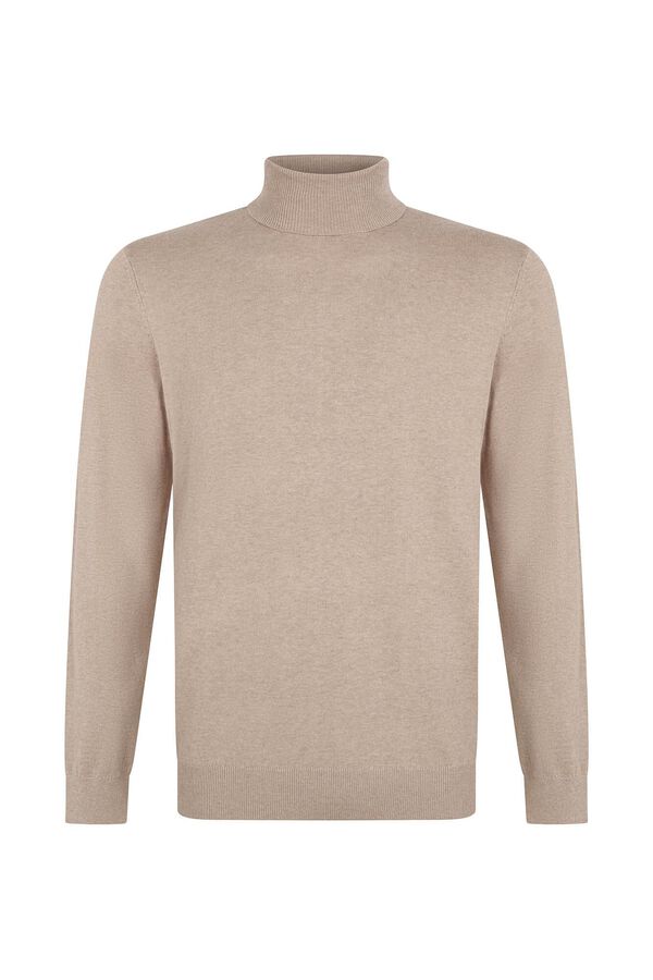 Cortefiel Jersey algod&oacute;n cashmere cuello alto Beige