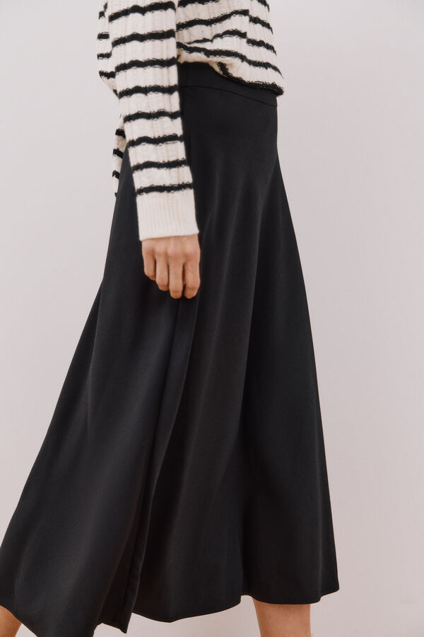 Cortefiel Falda midi capa Negro