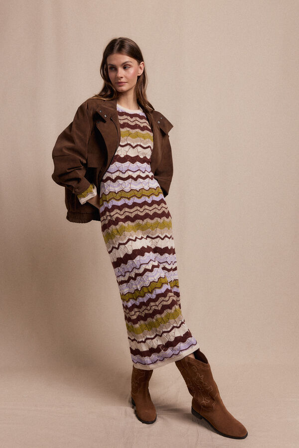 Slowlove Vestido punto ondas multicolor Multicolor