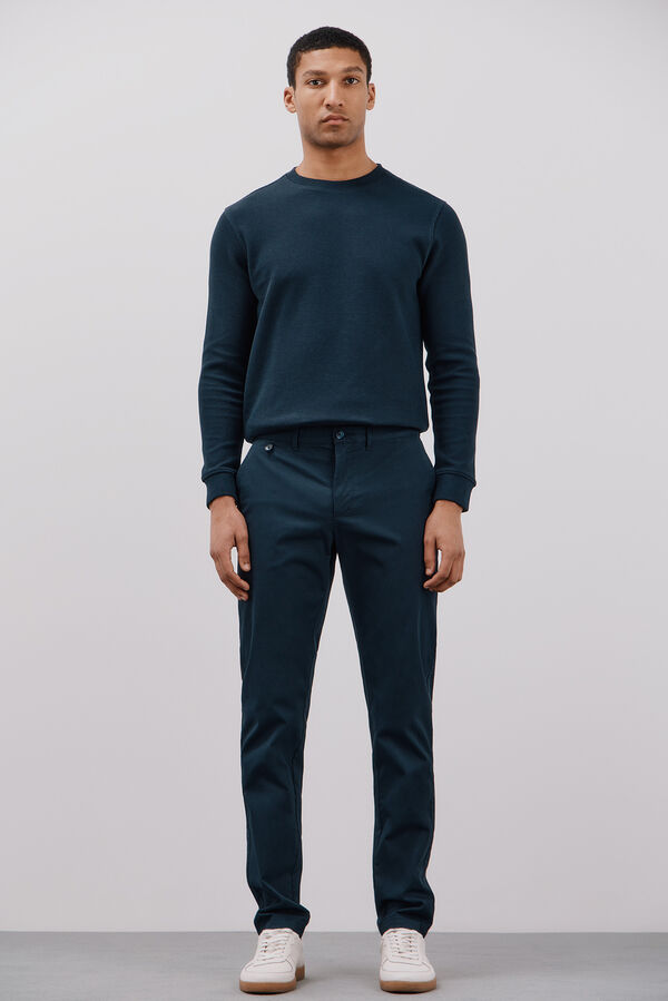 Cortefiel Calça calças chino slim fit com estampa Azul