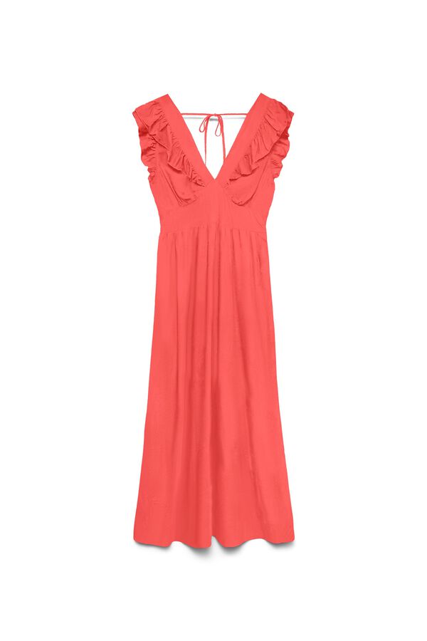 Vero Moda Vestido comprido decote em bico Vermelho